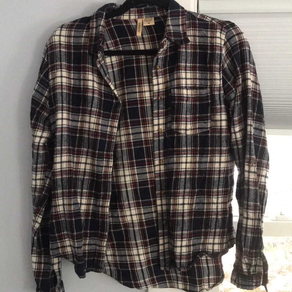 Navy and Red Flannel. Size M